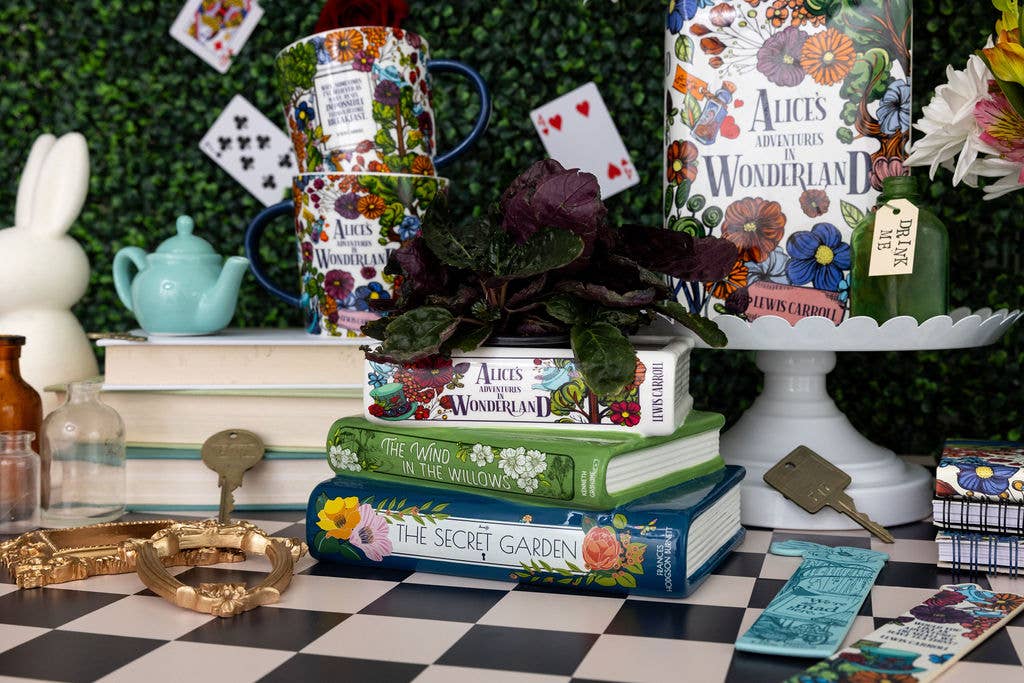 Stacked Books Planter, Alice/Wind in the Willows/The Secret