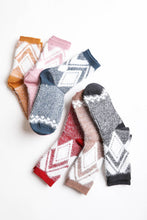 Load image into Gallery viewer, Faux Mohair Diamond Pattern Socks