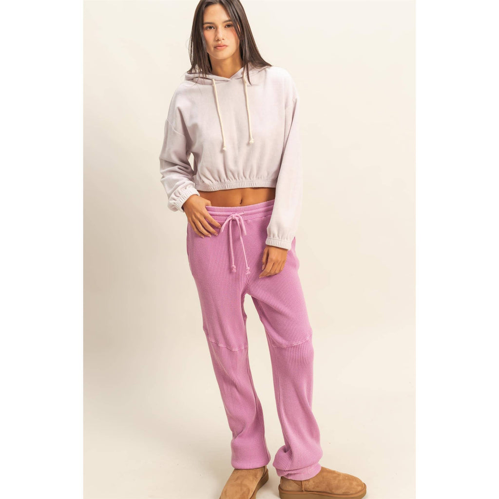 Cropped Velvet Pullover Hoodie