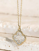 Load image into Gallery viewer, Brass Two Tone Clover Necklace