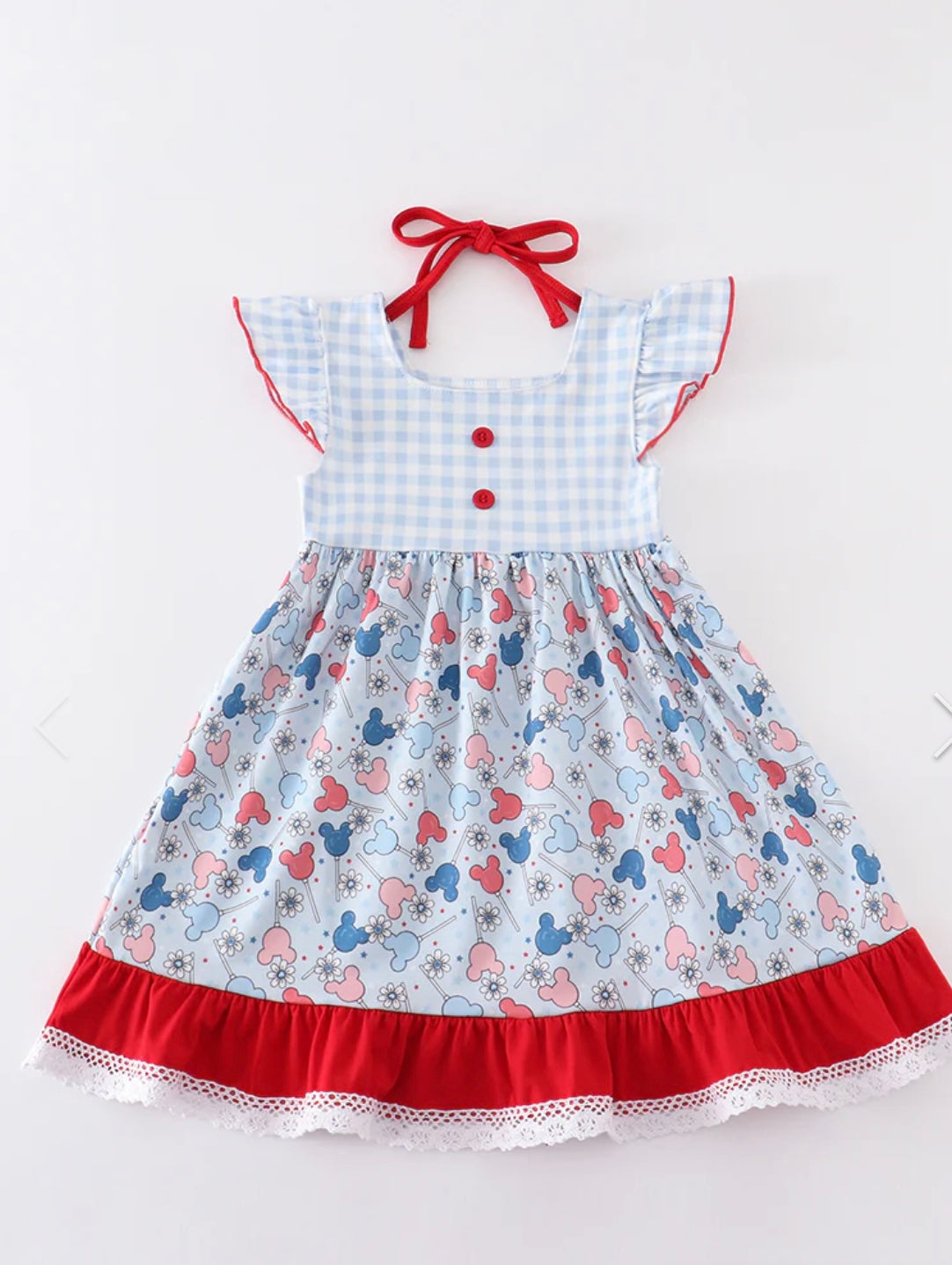 Patriotic Mouse Ruffle Dress