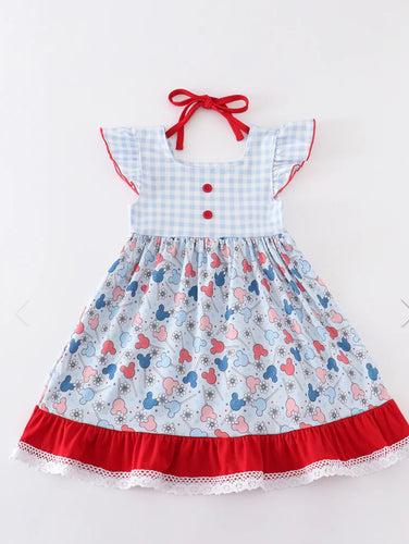 Patriotic Mouse Ruffle Dress