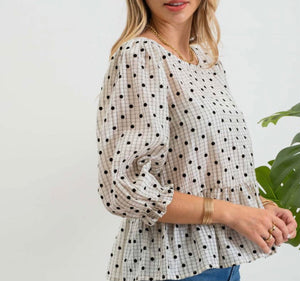 Polka Dot Top with Bow