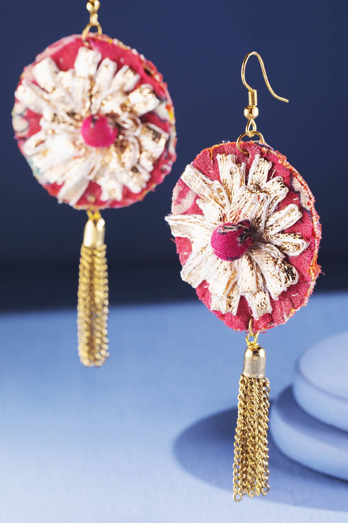 Handmade Sunflower Drop Earrings