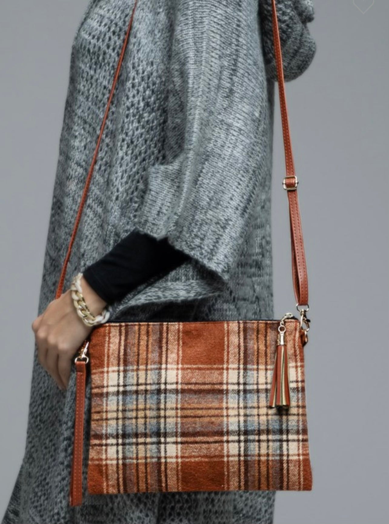 Brown Crossbody Clutch