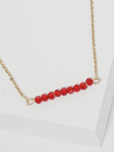 Glass Bead Red Necklace