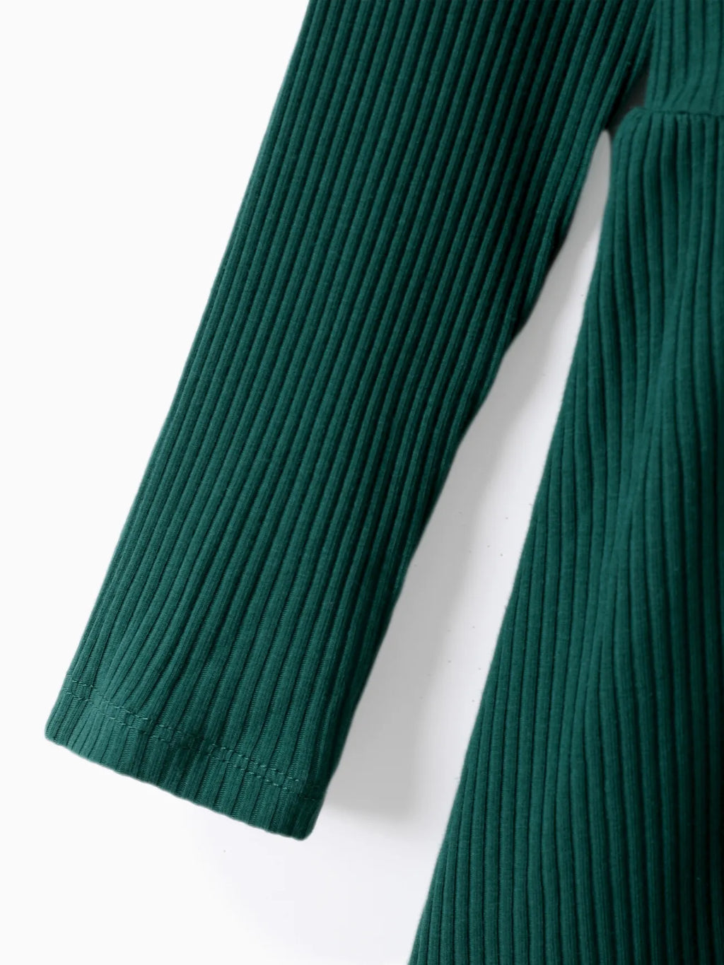 Green Ribbed Knit Dress