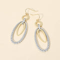Mixed Link Oval Drop Earrings