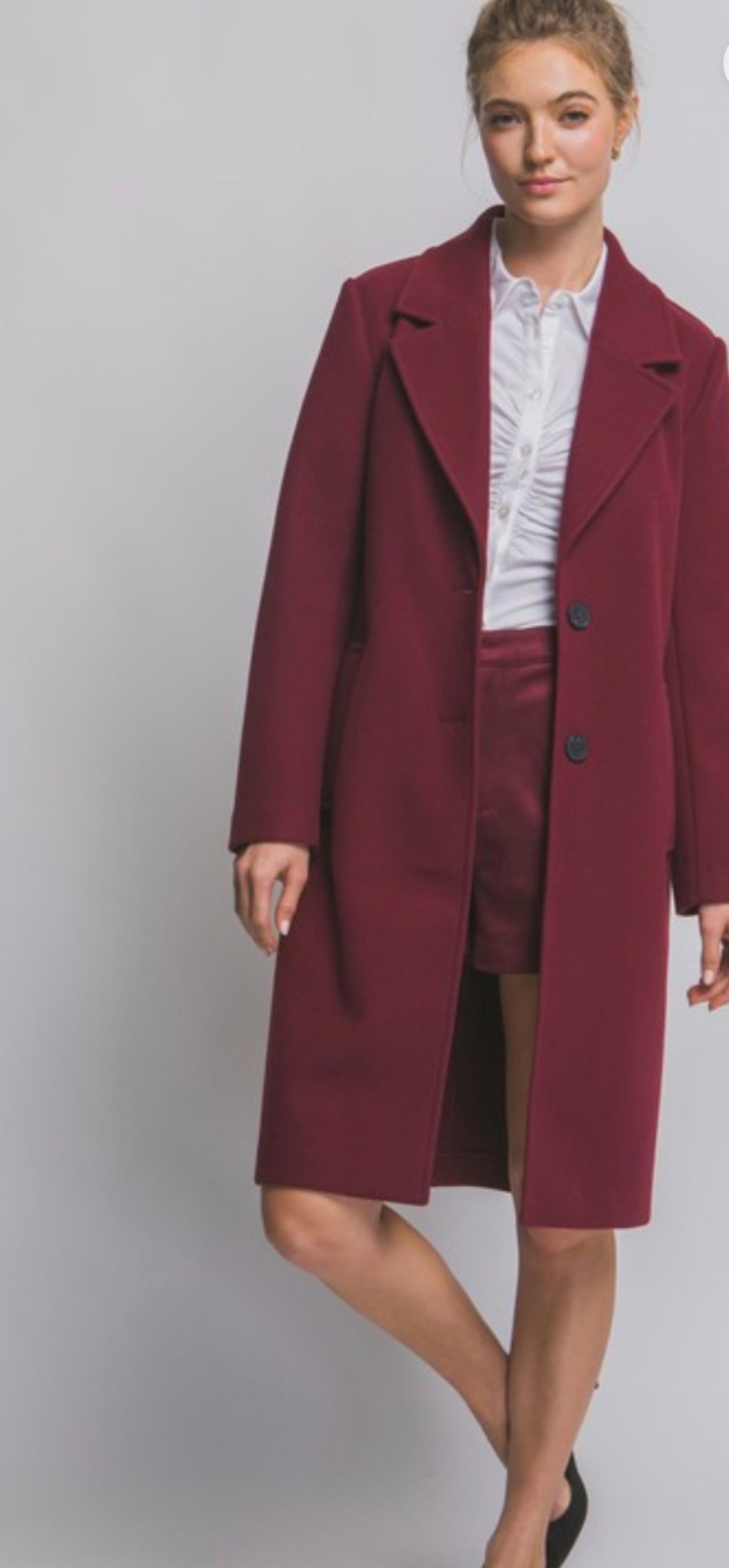 Longline Notch Lapel Coat