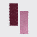 Wide Lace Elastic Headbands 2pc Set - Cherry Lacquer & Dusty Pink