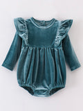 Teal Velvet Bubble Onesie
