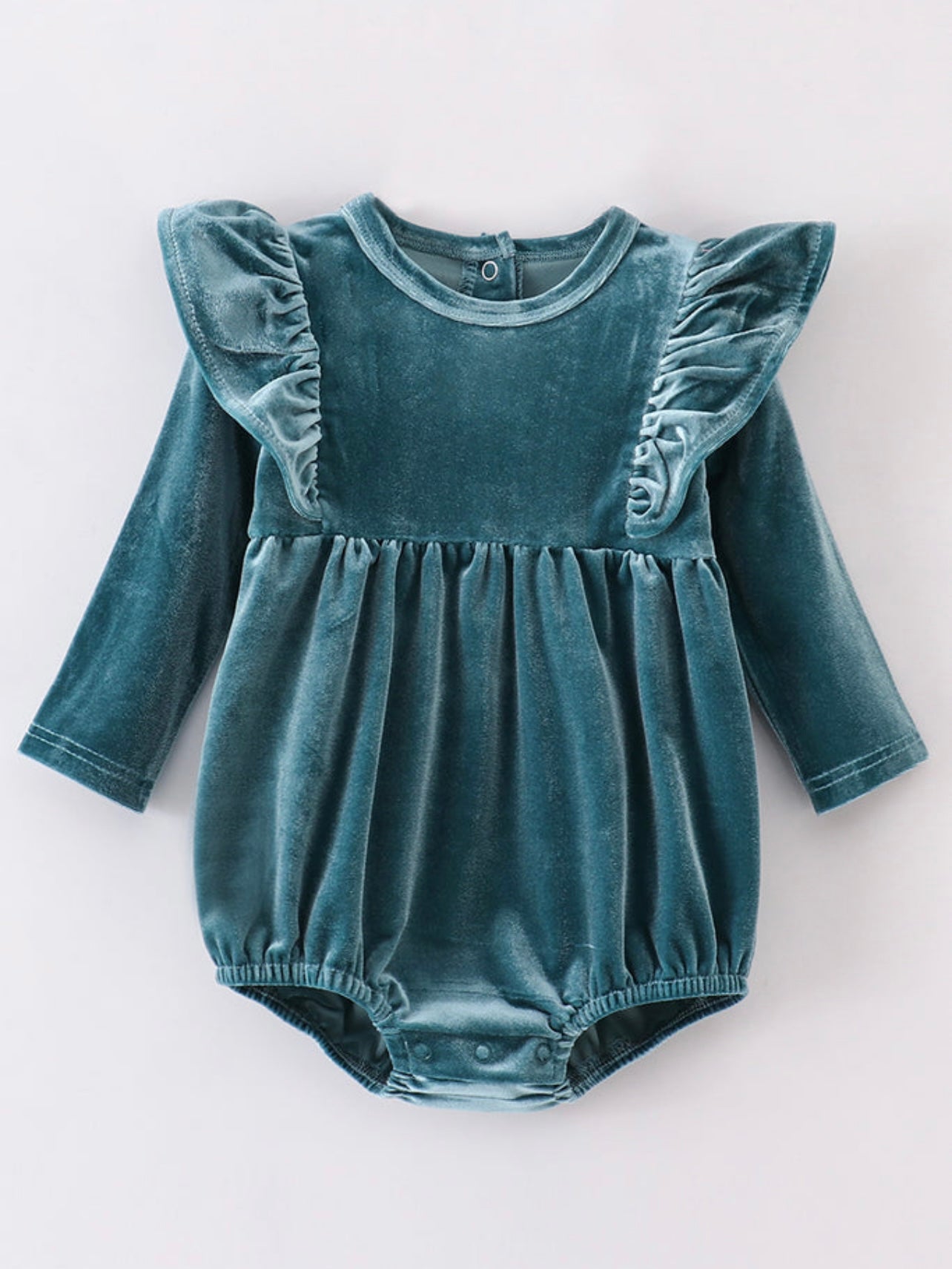 Teal Velvet Bubble Onesie