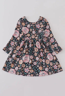 Halloween Floral Print Dress