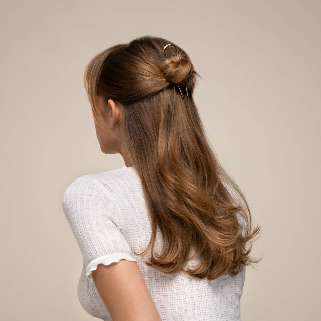 Mini Metal French Hair Pin & Clips 3pc Set - Gold