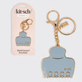 Metal Enamel Keychain Cloud Clip - Haze Blue