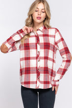 Load image into Gallery viewer, Plaid Patched Sleeve Top