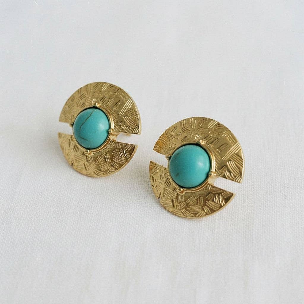 Artisan Vintage-Style Turquoise Drop Earrings