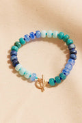 Flat Round Resin Bead Ombre Mixed Stretch Bracelet