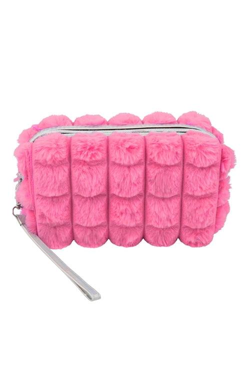 Faux Fur Quilted Pouch