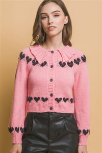 Pink Heart Cardigan