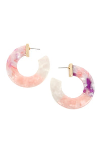 Pink Marbled Hoops