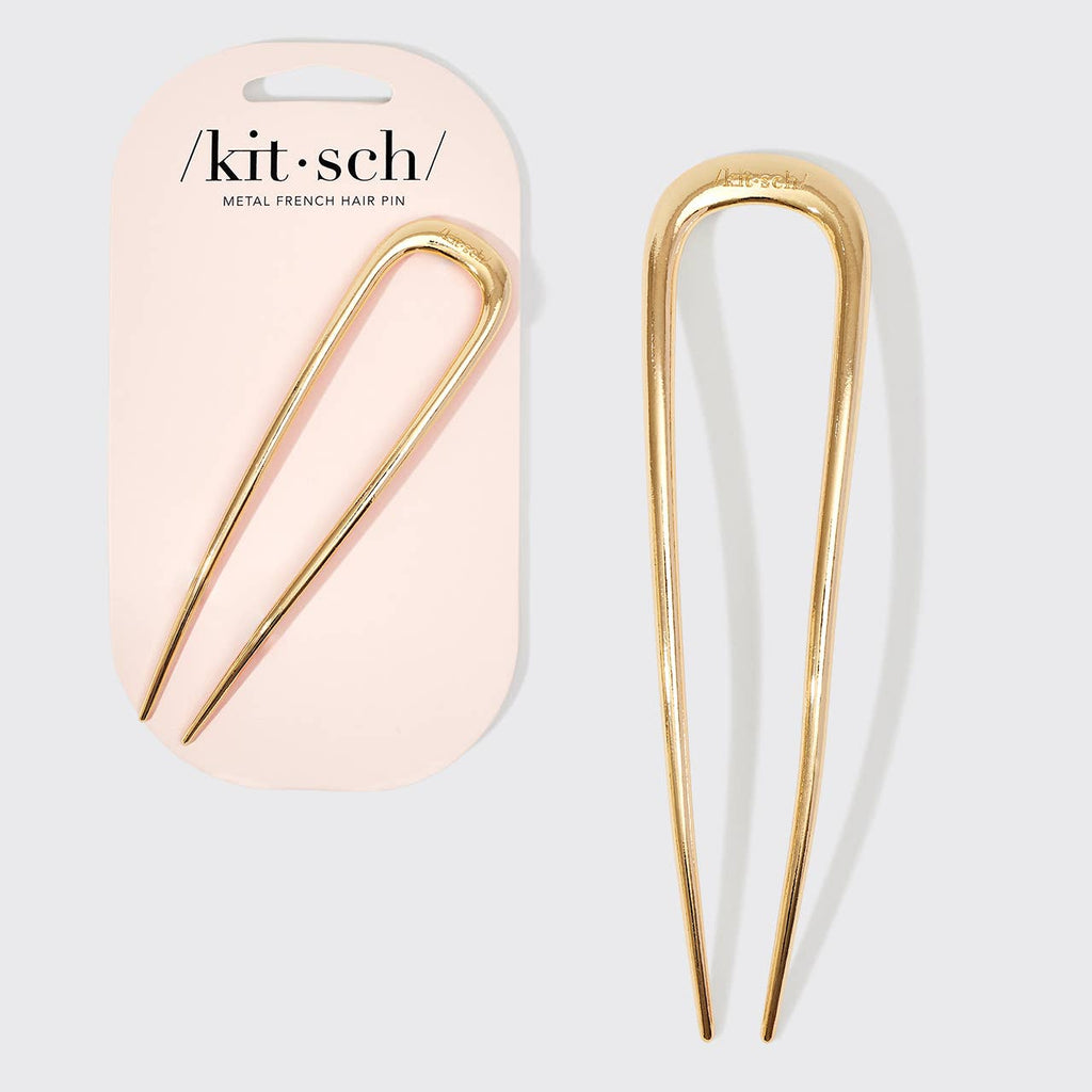 Metal French Hair Pin - Gold