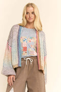 Rainbow Ombre Ribbed Knit Open Cardigan