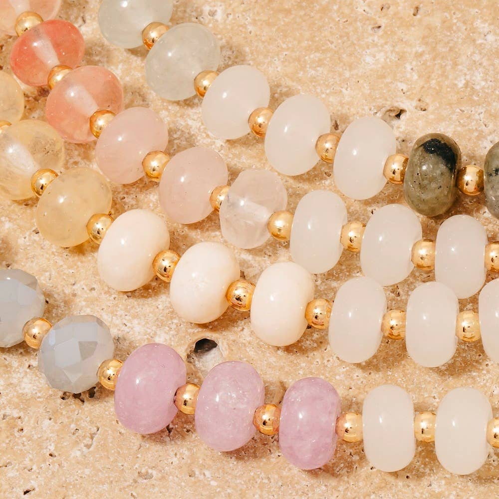 Round Stone Beaded Necklace