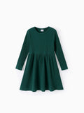 Green Ribbed Knit Dress