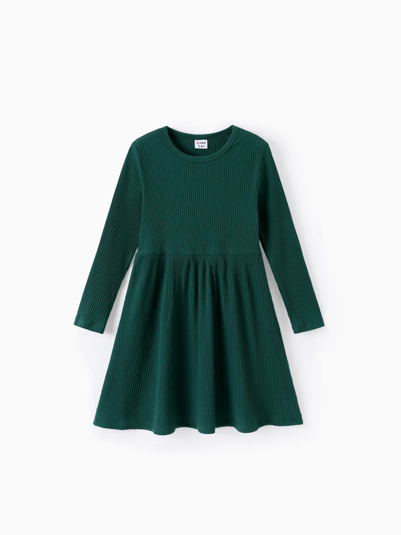 Green Ribbed Knit Dress
