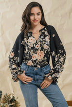 Load image into Gallery viewer, Floral bishop sleeve top