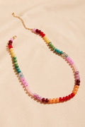 Flat Round Resin Beads Ombre Mixed Short Necklace