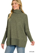 Brushed Melange Hacci Turtleneck Sweater