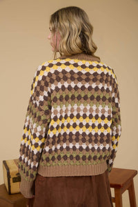 MULTICOLOR KNIT CREWNECK PULLOVER SWEATER