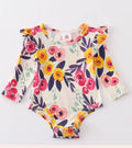 Floral Ruffle Baby Onesie