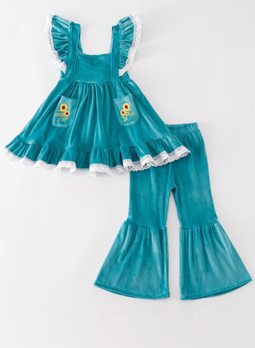 Blue Velvet Sunflower Set