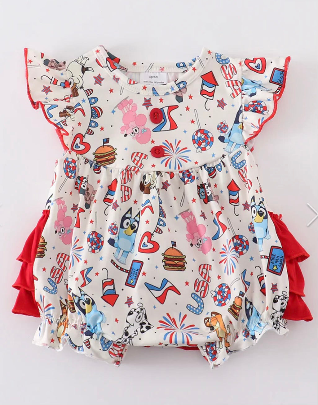 Patriotic Dog Print Romper