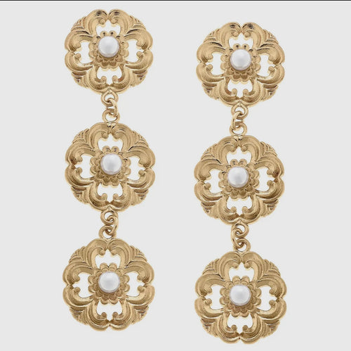 Marquette Triple Drop Earrings