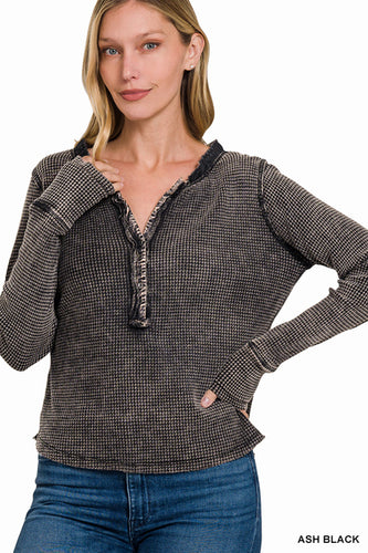 Ash Button Down Waffle Shirt