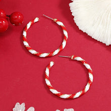 Load image into Gallery viewer, Candy Cane Hoop Earrings