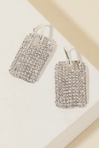 Pave Rectangle Earrings