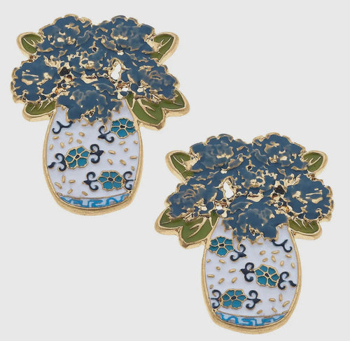 Sofia Enamel Hydrangea Earrings