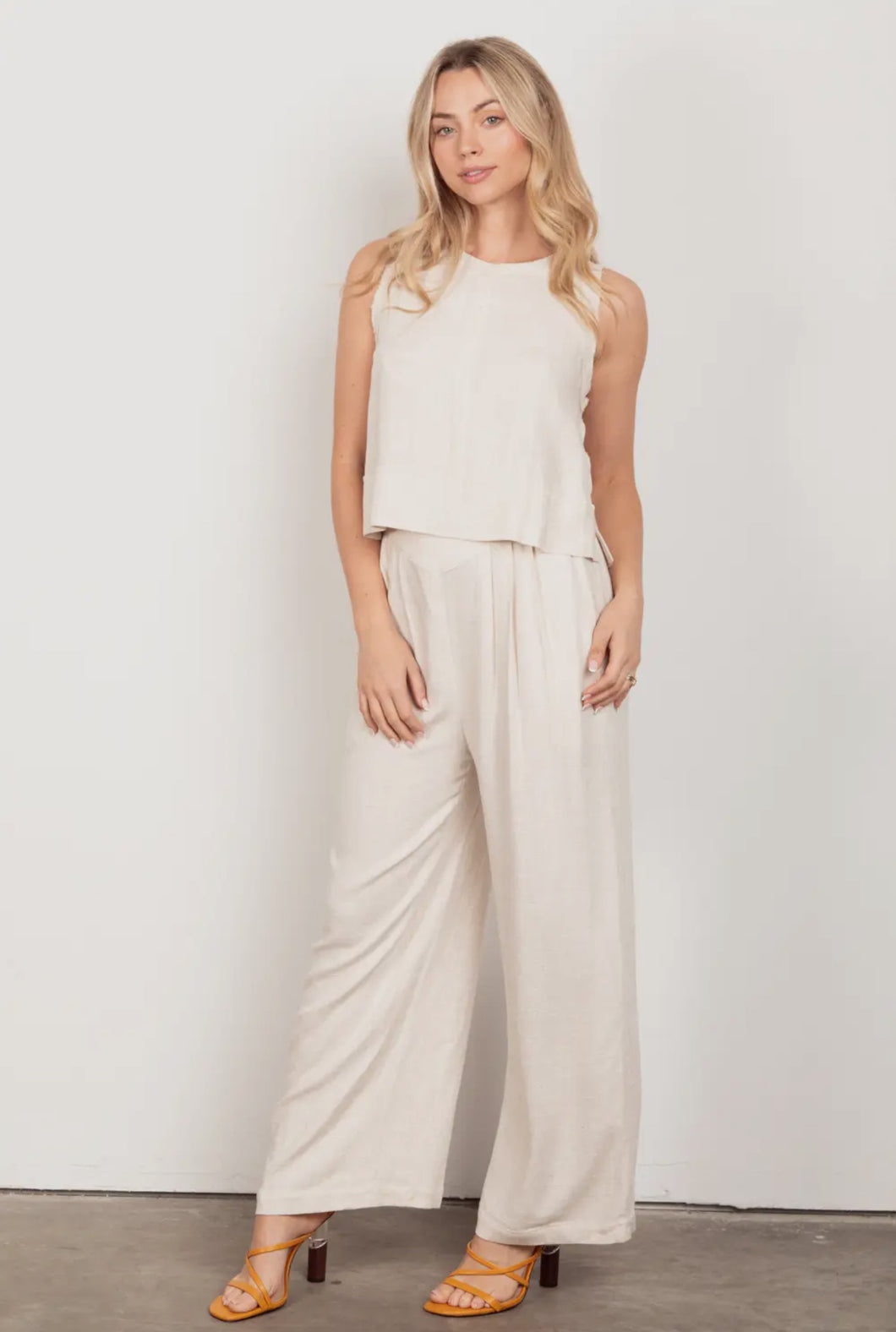 Oatmeal Linen Top