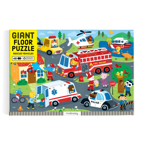 Rescue Vehicles Floor Puzzle