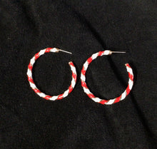 Load image into Gallery viewer, Candy Cane Hoop Earrings