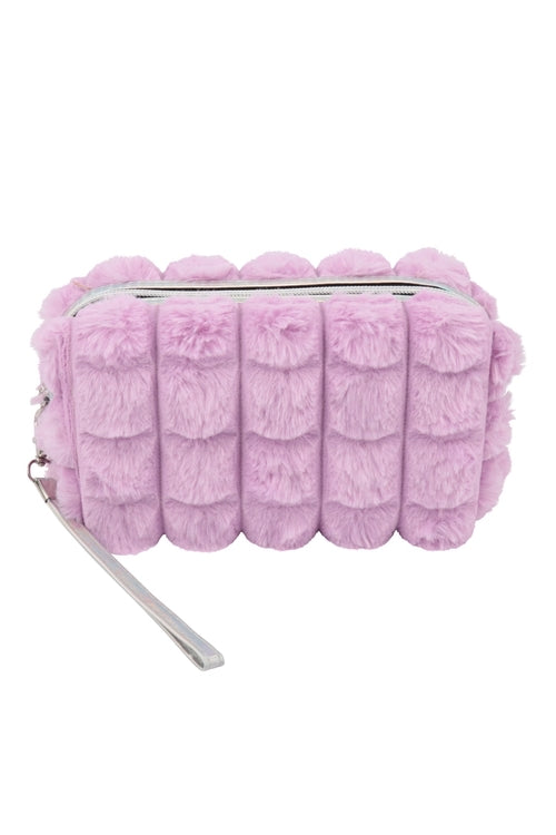 Faux Fur Quilted Pouch