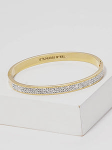 Crystal Pave Stainless Steel Bangle