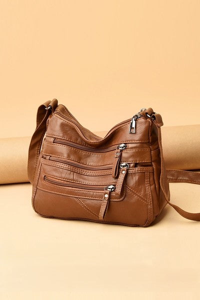 Camel 3-Zipper Bag