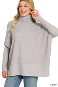 Brushed Melange Turtleneck Sweater