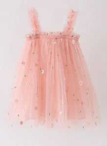 Daisy Embroidered Tulle Dress